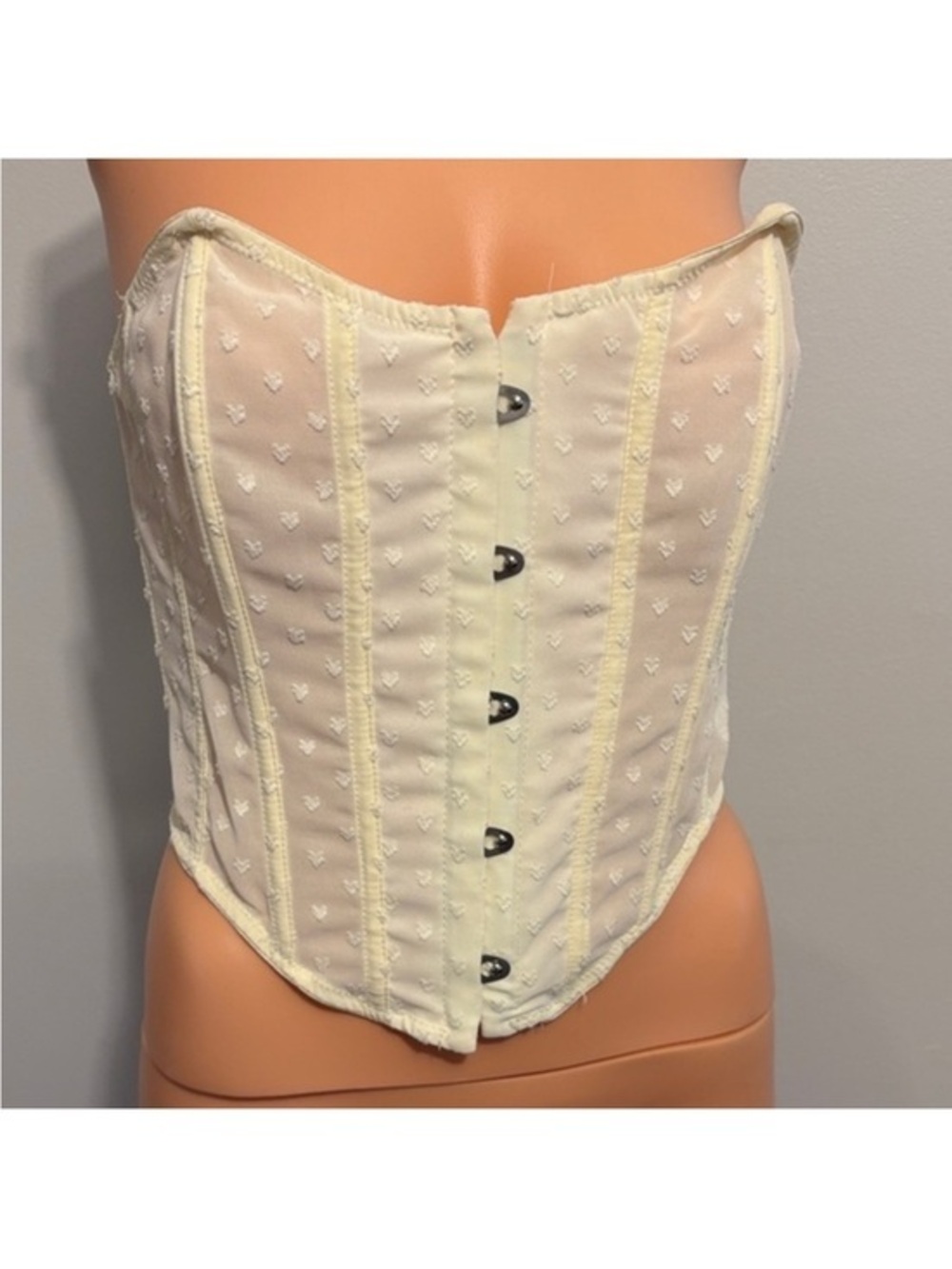 Urban Outfitters Ivory Strapless Corset Top